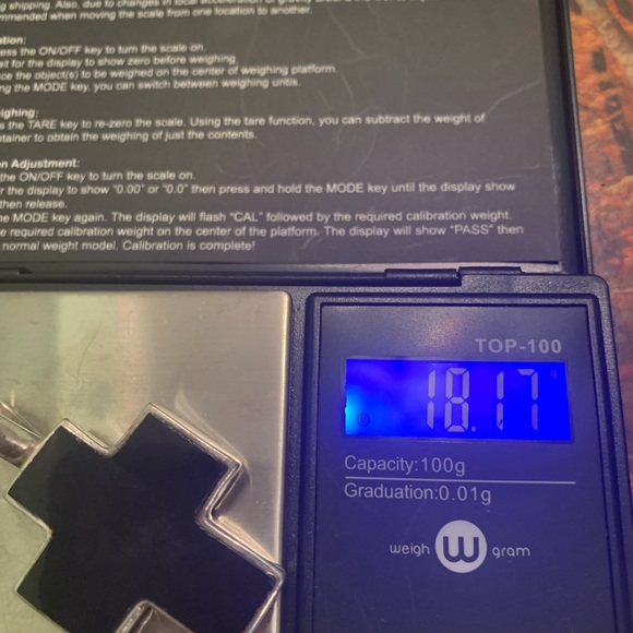 onyx and sterling silver pendant - Picture 9 of 10